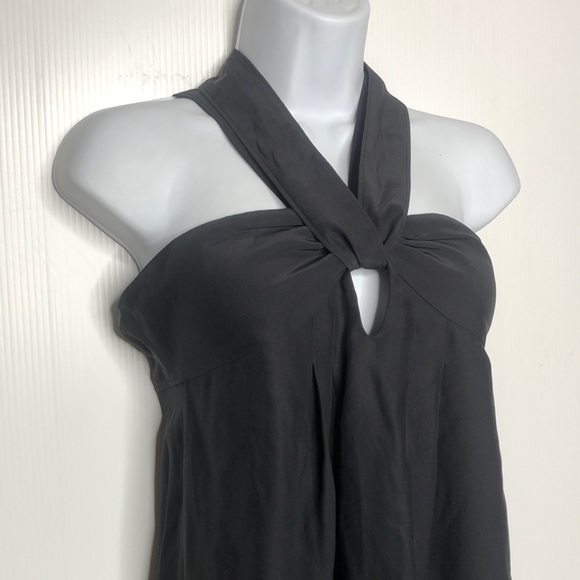 Cynthia Cynthia Steffe Black Tie Neck Silk Cocktail Dress Size 6 - Picture 5 of 15